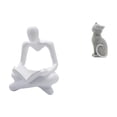 thumbnail image 1 of Figura de pensador abstracto,Estatua de pensador abstracto,decoración para el hogar,Figura humana decorativa para oficina,coleccionable,Figura de escritorio,Estatua de gato,linda, 1 of 8