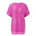 thumbnail image 5 of Sngxgn Women's Relaxed-Fit Short-Sleeve Scoopneck Tee(Hot Pink,XL), 5 of 5