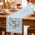 thumbnail image 5 of Table Runner - 60 Inch Long, Easter Rabbits Kitchen Dining Table Runner Dresser Scarves, Spring Eggs Tulips Daisy Wreath Bunny Blue Plaid Farmhouse Decor for Coffee Tables Wedding Party Banquet, 5 of 8