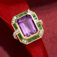 thumbnail image 5 of Ross-Simons 7.00 Carat Amethyst, .80 ct. t.w. Emerald and .20 ct. t.w. Diamond Ring in 14kt Yellow Gold, Women's, Adult, 5 of 7