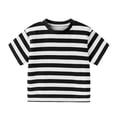 thumbnail image 4 of HomeGardon T Shirts for Boys Kids Striped Short Sleeve T-Shirt Casual Crewneck Soft Summer Top Youth Outdoor Play Tee for Boys and Girls,1-14 Years, 4 of 7