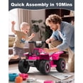 thumbnail image 5 of TOYBSNR 6V Ride on ATV Toys, Toddler Car, Ride on Car w/ Music Player, Electric Car for Boys Girls Aged 1-3 Years, Pink, 5 of 7