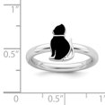 thumbnail image 5 of Sterling Silver Black Enameled Cat Ring, 5 of 5