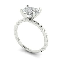 2 ct heart cut clear Zircon 18k white gold Bridal Wedding Engagement Promise Anniversary Ring for Women size 9.75