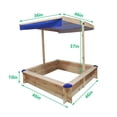 thumbnail image 2 of Children's Wooden Sandbox with Adjustable Canopy, Sandpit with Covers Kids Wood Playset Outdoor Backyard - Upgrade Retractable,45.3"L x 45.3"W x 46.5"H, 2 of 9
