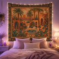 thumbnail image 2 of Persian Garden Under Golden Sun, Serene Folk Art for Nature Lovers, Ornamental Garden Decor, Housewarming Gift, Tapestry Wall Hanging for Bedroom and Living Room, 2 of 7