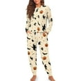 thumbnail image 2 of Halloween Pajamas Women Long Sleeve Drawstring Pajamas For Women Set 2 Pieces Long Sleeve Lounge Sets Cozy Soft Winter Pjs Plus Size Sleepwear, 2 of 5