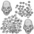 thumbnail image 1 of OULII 50Ensemble Rivets Crâne Punk en Alliage d'Argent pour Accessoire de Mode Diy, 1 of 7