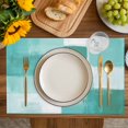 thumbnail image 4 of Green Geometric Placemats Set of 4, Watercolor Ombre Modern Abstract Art Placemats for Dining Table, Place Mats for Kitchen Tabletop, Waterproof Wipeable Dining Table Mats Set, 4 of 9