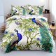 thumbnail image 1 of Funda Nórdica Queen Size Elegante Floral Pájaro Ropa de Cama Set Verde, 1 of 6