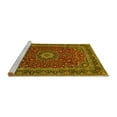 thumbnail image 2 of Ahgly Company Machine Washable Indoor Rectangle Medallion Yellow Traditional Area Rugs, 6' x 9', 2 of 4