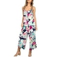 thumbnail image 2 of Dyegold Jumpsuits for Women Casual, Summer Jumpsuit for Women Casual Loose Spaghetti Strap Overalls Floral Print Round Neck Sleeveless Rompers Overalls, 2 of 7