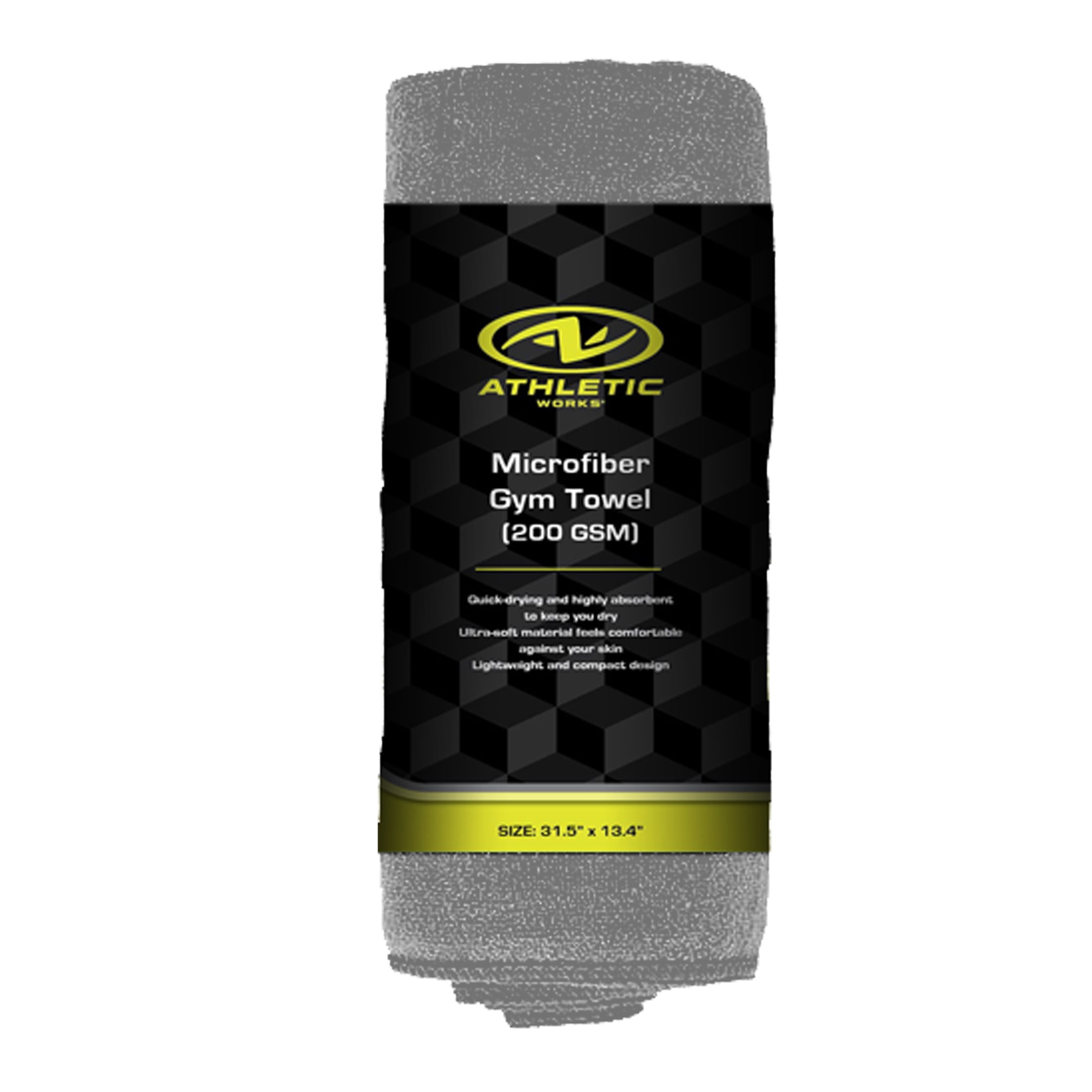 Athletic Works Yoga Soft Microfiber Towel, Charcoal Gray, Size 31.5" x 16"