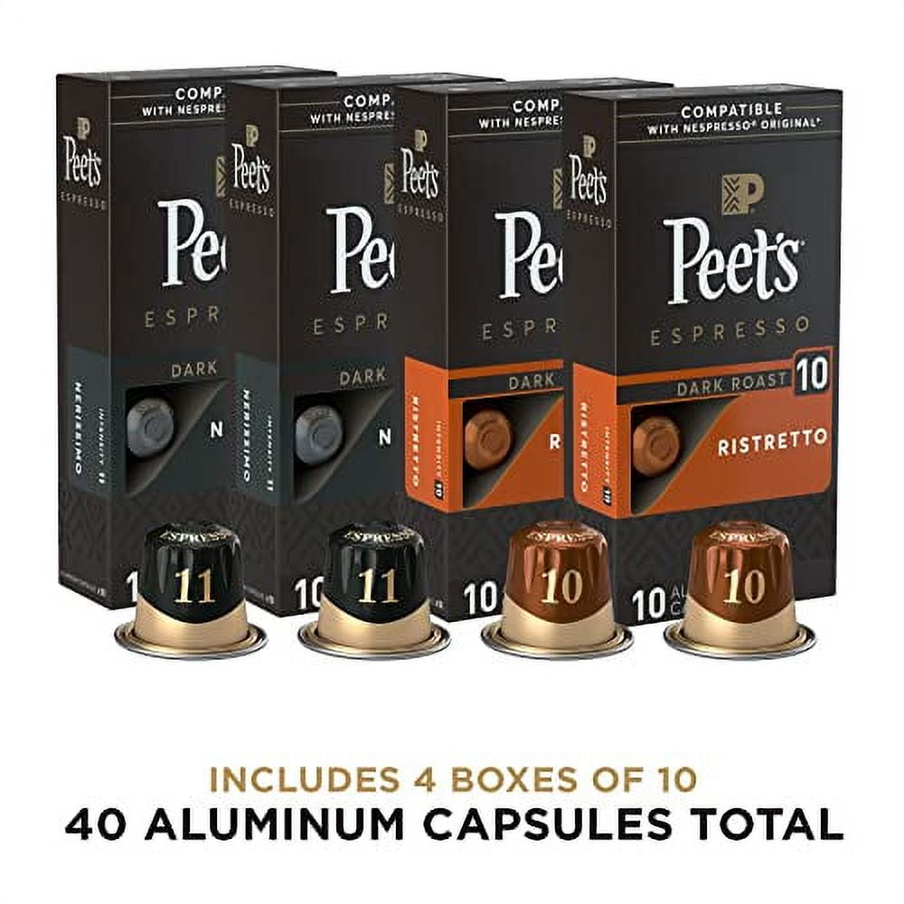 Peet's Coffee Gifts, Espresso Coffee Pods Variety Pack, Dark & Medium  Roasts, Compatible with Nespresso Original Machine, Intensity 8-11, 40  Count (4