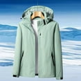 thumbnail image 2 of Oksale Plus Size Rain Jackets for Women Casual Zip Up Raincoats with Pockets Loose Long Sleeve Jackets Solid Color Windbreaker Outdoor Layer Rain Coats 2025 Tops Green L, 2 of 5
