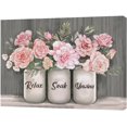 thumbnail image 2 of Farmhouse Bathroom Wall Art Bathroom Floral Wall Decor Pink Flower Relax Soak Unwind Bathroom Decor Rustic Bathroom Picture for Wall Canvas Prints Motivational Framed Modern Artwork 16"x12", 2 of 6