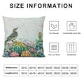 thumbnail image 5 of Creowell Throw Pillow Covers, Summer Succulent Cactus Tropical Plants Bird Butterfly Square Cushion Case Pillowcase for Couch Sofa Bed Home Decoration 18x18in, 5 of 5