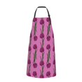 thumbnail image 2 of Pofeuu Tulips Flowers Print Waterproof Apron with Pockets Adjustable Cooking Aprons Kitchen Bib for Baking Household Cleaning, 2 of 8