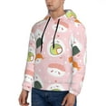 thumbnail image 3 of Kdxio Cute Sushi Print Mens Casual Hooded Collar Drawstring Hoodies Pullover Sweatshirts Casual Long Sleeve Shirts-4X-Large, 3 of 7