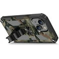thumbnail image 4 of Camouflage Case for iPhone 15 with Metal Kickstand, Camo Phone Cover Built-in 360° Rotate Ring Stand Case for iPhone 15 MC Army Green, 4 of 7