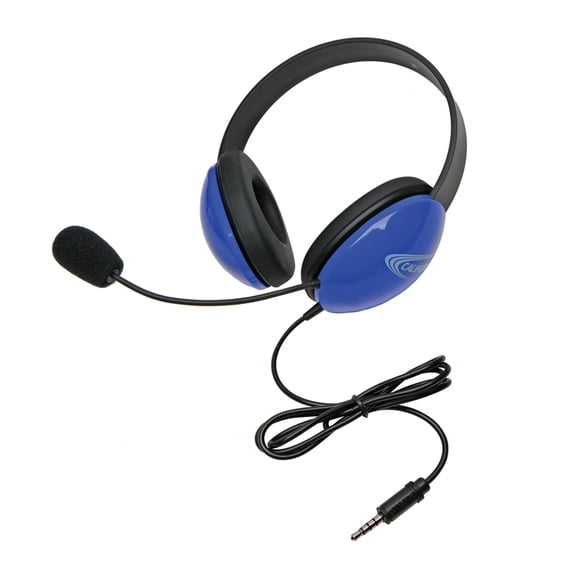Califone Listening First 2800-BLT Over-Ear Stereo Headset with Gooseneck Microphone, 3.5mm Plug, Blue, Each