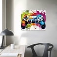 thumbnail image 3 of Nawypu  Game Wall Decor Gaming Art Graffiti Gamepad Headphones Canvas Pictures Gamer Room for Boys Street Pop Bedroom Dorm Playroom Cave Teen Men Cool Video Painting Modern Artwork, 3 of 4