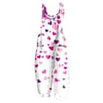 thumbnail image 2 of BLTIBY Womens Valentine's Day Jumpsuits Heart Love Printed Adjustable Straps Overall Rompers Oversized Fashion Wide Leg Jumpsuit with Pockets Hot Pink 3XL, 2 of 5