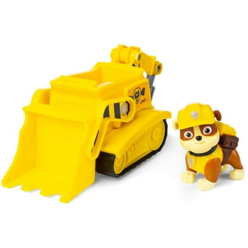 PAW Patrol, Rubbles Bulldozer Vehicle with Collectible Figure, for Kids Aged 3 and Up