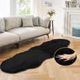 thumbnail image 3 of Latepis Black Shag Washable Fluffy Fur Area Rugs for Bedroom Living Room Faux Rabbit Fur Nursery Rug Runners 2x6 Cute Room Décor, 3 of 7