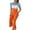F149 Orange, variant on Likimi Two Piece Sets For Women Fashion Print Ruffle Sleeve Button Down Crew Neck Shirt Pant With Belt Outfit Set Green Size M