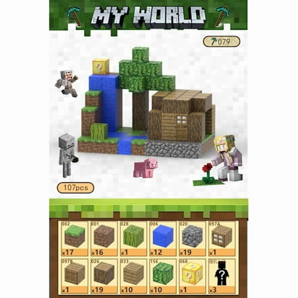 Minecraft Creekside Cabin Magnetic Blocks – 107-Piece Creative Construction Set