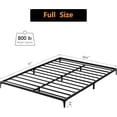 thumbnail image 4 of 6-pulgada low profile tamaño completo size metal platform bedframe con heavy duty steel slats, fácil montaje, no box spring required, y noise-free in negra, 4 of 6