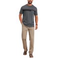thumbnail image 2 of INSPIRE CHIC Men's Chest Pocket Striped Print Crew Neck Short Sleeve T-Shirt S Dark Gray, 2 of 5