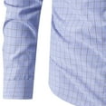 thumbnail image 4 of Plaid Button Up Shirts for Men, Regular Fit Cotton Long Sleeve Casual Mens Collared Tops with Chest Pocket (XL, Sky Blue 01), 4 of 5