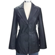 Women's Paneled Leather Coat