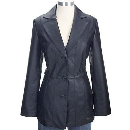 Women's Paneled Leather Coat