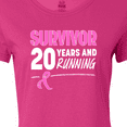 thumbnail image 4 of Inktastic Breast Cancer Survivor 20 Years and Running with Pink Ribbon Women's T-Shirt, 4 of 5