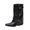 Boots - Black, variant on Samdudou Biker Boots for Women Closed Toe Mid Calf Slouch Booties Smooth Faux Leather Multiple Buckle Straps Edgy Grunge Aesthetic Casual Streetwear Footwear