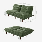 LLappuil 71 Corduroy Futon Convertible Sofa Bed, Loveseat Sleeper Sofa Couch for Living Room Apartment Green