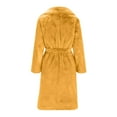 thumbnail image 4 of WCMZJ Women's Fuzzy Fleece Winter Jacket Faux Fur Lapel Coat Mid Length Sherpa Teddy Coat Warm Winter Trendy Clothes Yellow S, 4 of 6