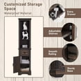thumbnail image 4 of OKD Freestanding Bathroom Storage Cabinet, Farmhouse 69" Tall Narrow Cabinet with Adjustable Shelves and Metal Handle, Dark Rustic Oak, 4 of 7