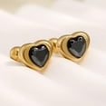 thumbnail image 3 of Cute Heart Shape Stud Earrings for Women Crystal Cubic Zirconia Cartilage Earrings Titanium Steel Hypoallergenic Heart Love Pierced Studs Jewelry, 3 of 9