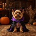 thumbnail image 4 of Pet Devil Halloween Costume Set Reversible Satin Cape Cloak with Glitter Devil Horn Headband Funny Cosplay Dress-Up Outfit for Cats Small & Medium Dogs, 4 of 4