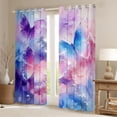 thumbnail image 2 of Feelyou Blue Purple Butterfly Black Out Curtains, Animal Curtains Pack of 2 (42x63 Each), 2 of 6