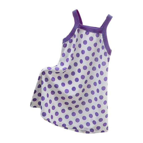 Ashirexll Girls Summer Dress, Girls Dresses Size 10-12, Kids' Sleeveless Slip Dress Summer Casual Dress Fashion Polka Dots Camisole Pajamas