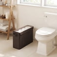 thumbnail image 5 of Toilet Paper Storage with Lid, Slim Bathroom Basket Holds 12 Regular or 9 Mega Rolls, RV-Friendly Tissue Holder, Brown, 5 of 6