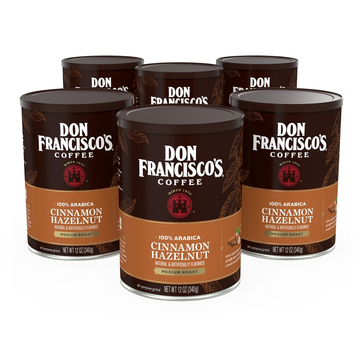 (6 Pack) Don Francisco's Coffee Cinnamon Hazelnut Medium Roast Ground