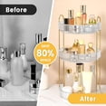 thumbnail image 3 of YHIPL 360°Rotating Makeup Organizer, 3-Tier Adjustable Clear Perfume Stand for Vanity (Clear, 3 Tier), 3 of 9
