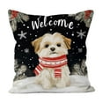 thumbnail image 2 of HCBY Christmas Winter Maltese Decorative Throw Pillow Covers, Dog Terrier Decorative Throw Pillows, Snowflake Porch Outdoor Pillowcase, Sofa Couch Cushion Case Home Decor Gift, 2 of 6