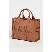 Marc Jacobs Womens One Size Full Grain Leather Solid Print Tote Bag, Argan Oil